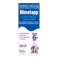 Dimetapp Kids Cold And Allergy Colour Free 6 years Plus 200ml