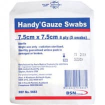 Handy Gauze Swabs 7.5 x 7.5cm 5 Pack 