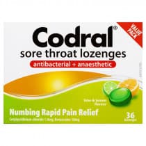 Codral Sore Throat Lozenges Lime & Lemon 16 Lozenges
