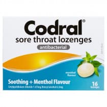 Codral Sore Throat Lozenges Menthol 16 Lozenges