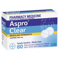 Aspro Clear Pain Relief Aspirin 60 Soluble Tablets