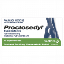 Proctosedyl Suppository 5mg 12 Pack (NOT AVAILABLE FOR SHIPPING INTERNATIONALY)