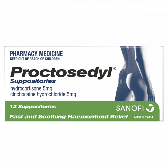 Proctosedyl Suppository 5mg 12 Pack - Relieve Hemorrhoid Discomfort | Chemist Australia