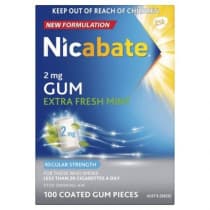 Nicabate Gum Extra Fresh 2mg 100 Pieces