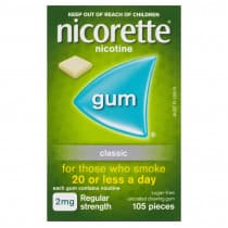 Nicorette Nicotine Gum Classic 2mg 105 Pieces
