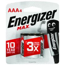 Energizer Max Battery AAA Batteries 4 Pack