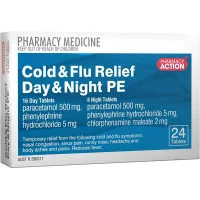 Pharmacy Action Cold and Flu Relief Day and Night PE 24 Tablets