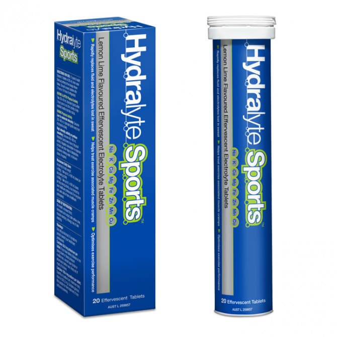 Buy Hydralyte Sports Effervescent Electrolyte Lemon Lime 20 Tablets Online