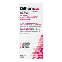 Difflam Plus Ready To Use Sore Throat And Mouth Solution 200ml
