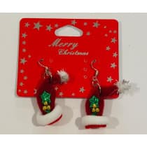 Lenan Christmas Earrings Santa Hat