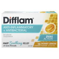 Difflam Sore Throat Lozenges Honey And Lemon 16 Lozenges