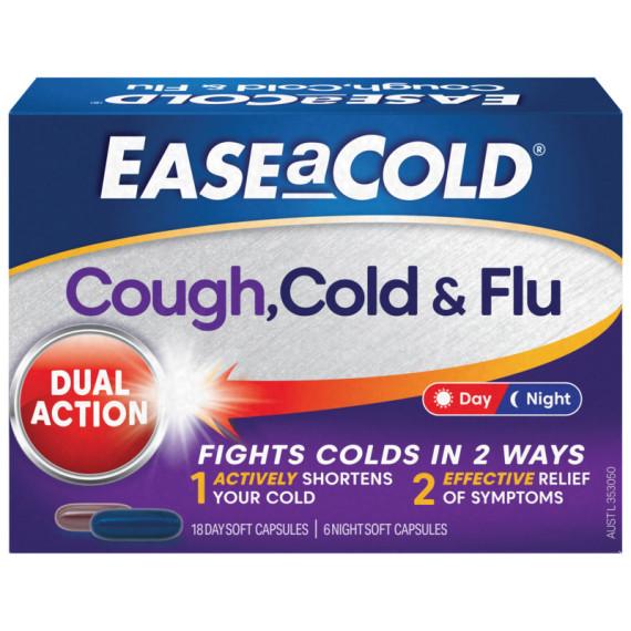 Buy Ease A Cold Cough Cold and Flu Day and Night 24 Liquid Capsules Online