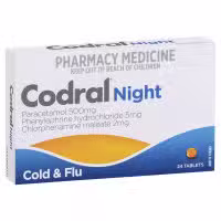 Codral PE Nightime Cold and Flu 24 Tablets