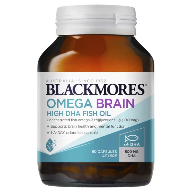 Buy Blackmores Omega Brain High DHA Fish Oil 60 Capsules Online