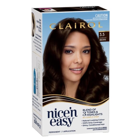Clairol Nice 'n Easy 3.5 Darkest Brown Hair Colour Online at Chemist Australia