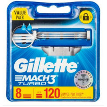 Gillette Mach3 Turbo Refill Blades 8 Pack