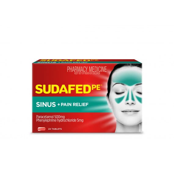 Shop Sudafed Pe Sinus Pain Relief Tabs 24 Online