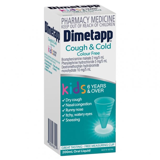 Buy Dimetapp Kids Cough And Cold Elixir Colour Free 200ml Online