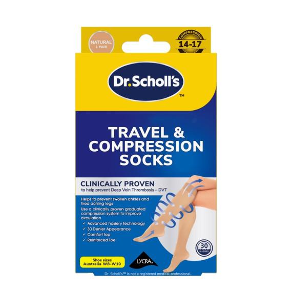 Buy Dr. Scholls Travel And Compression Socks Natural Large Online Chemist Australia