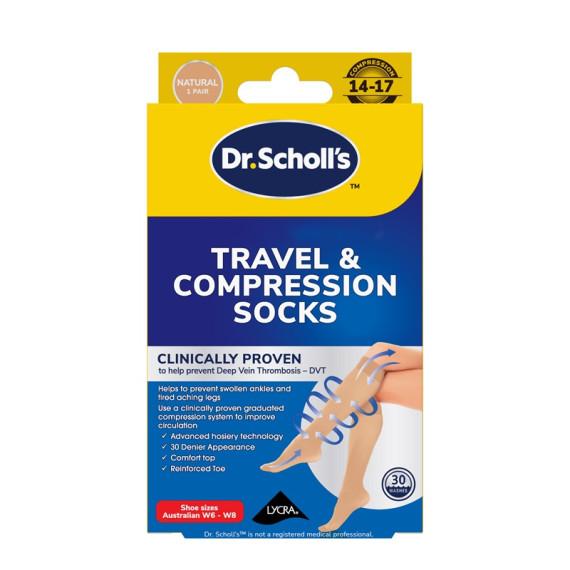 Buy Dr. Scholls Travel And Compression Socks Natural Medium Online Chemist Australia