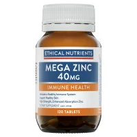 Ethical Nutrients Mega Zinc 40mg 120 Tablets