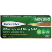 Chemists Own CZine Hayfever and Allergy Relief 10mg 10 Tablets