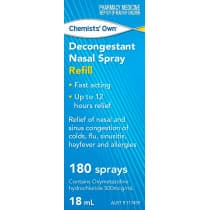 Chemists Own Decongestant Nasal Spray Refill 18ml