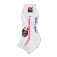 Sox And Lox Ladies Sports Cushioned Anklet Arch Support Socks White/Pink Size 3 to 9