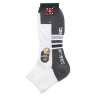 Sox & Lox Mens Sports Cushioned Anklet (Arch Support) Socks White/Cool Grey (Size 7 - 11)