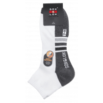 Sox & Lox Mens Sports Cushioned Anklet (Arch Support) Socks White/Cool Grey (Size 7 - 11)