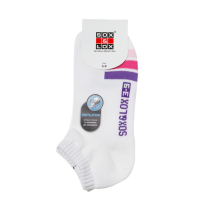 Sox And Lox Ladies Sports Cushioned Anklet Ventilation Panel Socks White/Pink Size 3 to 9