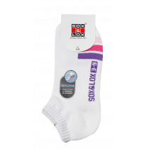 Sox And Lox Ladies Sports Cushioned Anklet Ventilation Panel Socks White/Pink Size 3 to 9