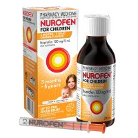 Nurofen For Children 3 Months To 5 Years Pain and Fever Relief 100mg/5mL Ibuprofen Orange 200ml