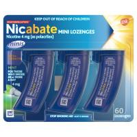 Nicabate Mini Lozenge Stop Smoking Nicotine 4mg Extra Strength Mint 60 Pack