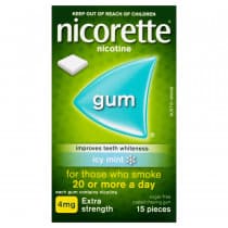 Nicorette Nicotine Gum Icy Mint 4mg 15 Pieces