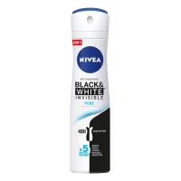 Nivea Invisible For Black And White Pure Aerosol Spray Deodorant 150ml