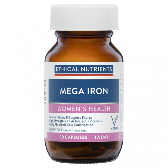 Ethical Nutrients Mega Iron with Activated B Vitamins 30 Capsules