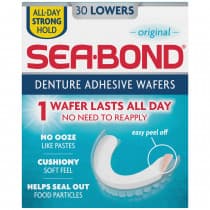 Sea Bond Denture Adhesive Wafers Original Lower 30 Pack