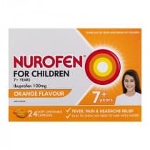 Nurofen For Children 7 Plus Years 24 Orange Chewable Capsules