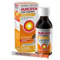 Nurofen Children 5 To 12 Years Pain and Fever Relief Concentrated Liquid 200mg/5mL Ibuprofen Orange 200ml
