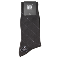 Sox & Lox Mens Business Socks (Seamless Toe) Socks Black/Diagonal Lines (Size 6 - 11)