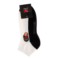 Sox & Lox Mens Sports Cushioned Anklet Socks White/Black (Size 7 - 11)