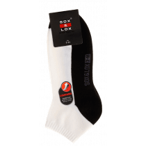 Sox & Lox Mens Sports Cushioned Anklet Socks White/Black (Size 7 - 11)