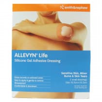 Allevyn Life Silicone Gel Adhesive Dressing 10.3cm x 10.3cm 2 Pack