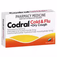 Codral Cold and Flu Plus Dry Cough 24 Capsules