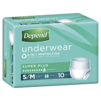 Depend Underwear Unisex Super Small/Medium 10 Pack