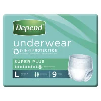 Depend Underwear Unisex Super Large 9 Pack