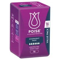 Poise Overnight Pads 16 Pack