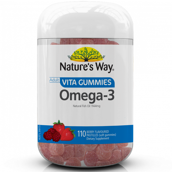 Shop Natures Way Vita Gummies Adult Omega 3 110 Pastilles Online
