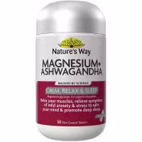 Natures Way Magnesium Plus Ashwagandha Tablets 50